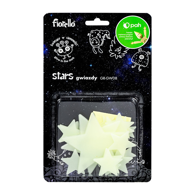 Ozdoby fluorescencyjne GWIAZDKI miks 24szt. GR-GW08 170-2804 FIORELLO