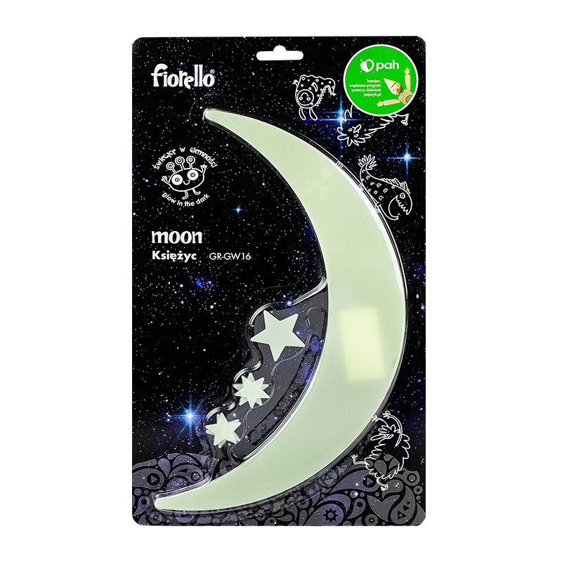 Ozdoby fluorescencyjne KSIĘŻYC I GWIAZDY 6szt. GR-GW16 170-2812 FIORELLO