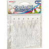 Frędzelki (chwosty ozdobne) FR2 (6 sztuk) 8 cm białe BREWIS
