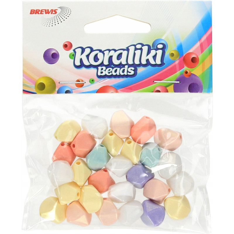 Koraliki akrylowe mix. kolorów pastel KX8 (20g) KZ8 BREWIS