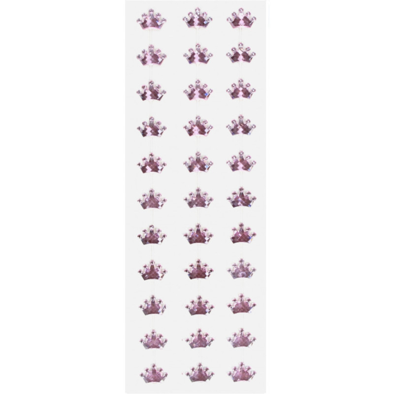 Kryształki samoprzylepne KORONA różowa (33 szt) 545767 CRAFT WITH FUN
