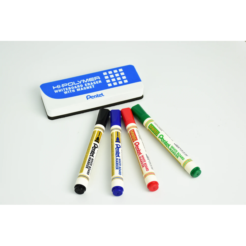Markery do tablic MW85-ST4ABCDPL 4szt. z gąbką PENTEL
