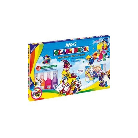 Farby witrażowe AMOS GD22P13 - 22mlx13 kolorów 170-1050