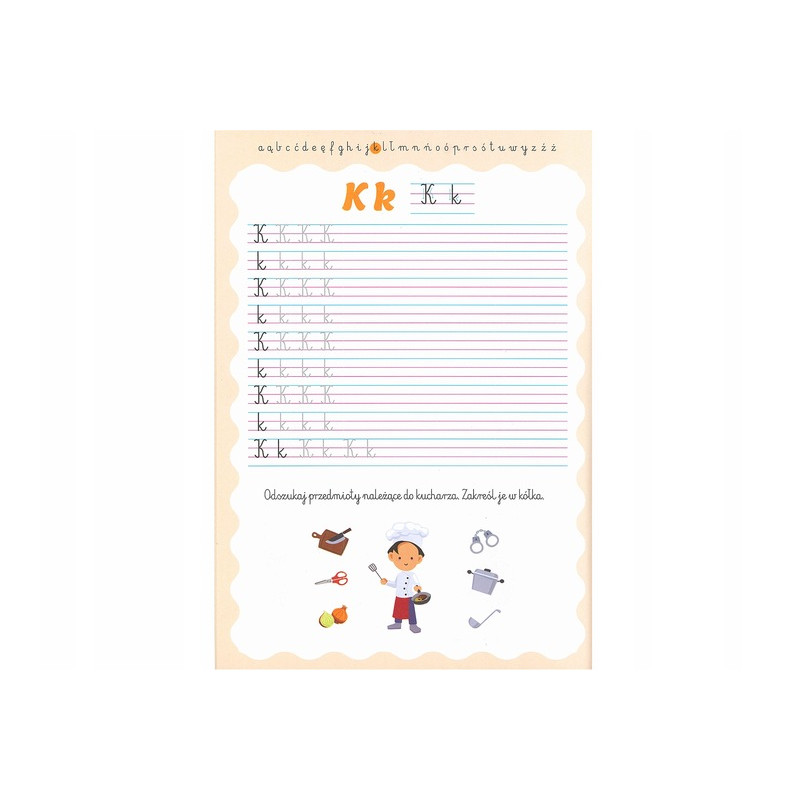 Kolorowanka A4 16k z naklejkami KALIGRAFIA + zadania INTERDRUK