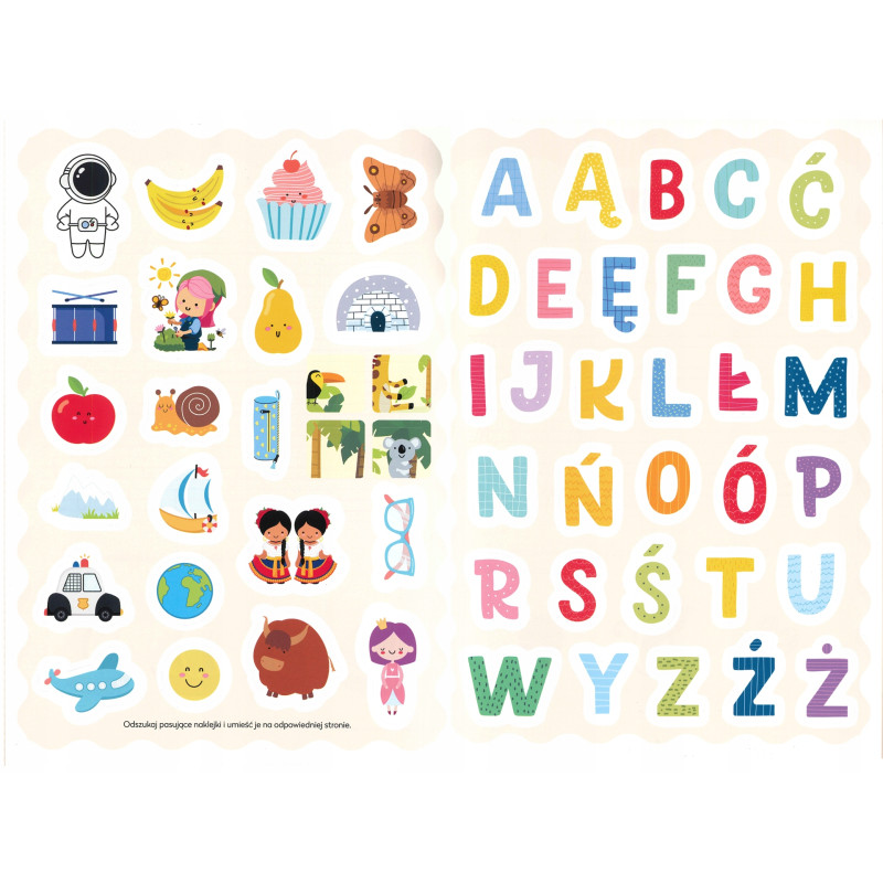 Kolorowanka A4 16k z naklejkami KALIGRAFIA + zadania INTERDRUK