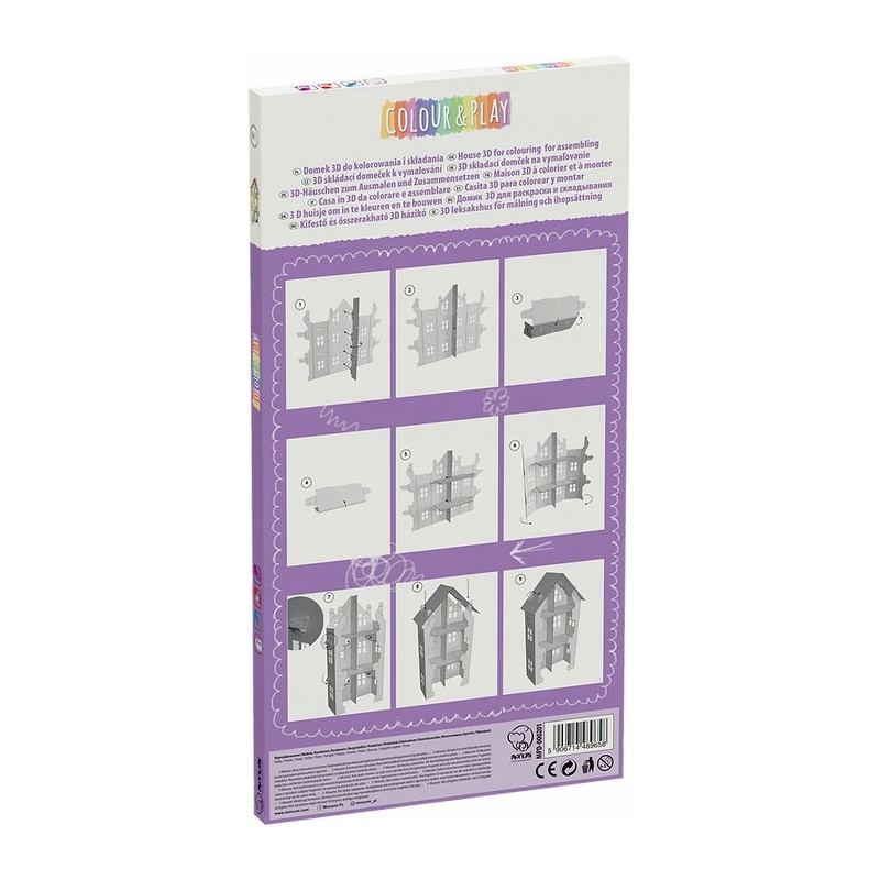 Kolorowanka składana 3D XXL Domek ul.Fiołkowa 4 PD-000201 MONUMI