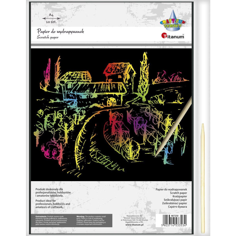 Papier do wydrapywanek A4 (10 arkuszy) 487250 TITANUM