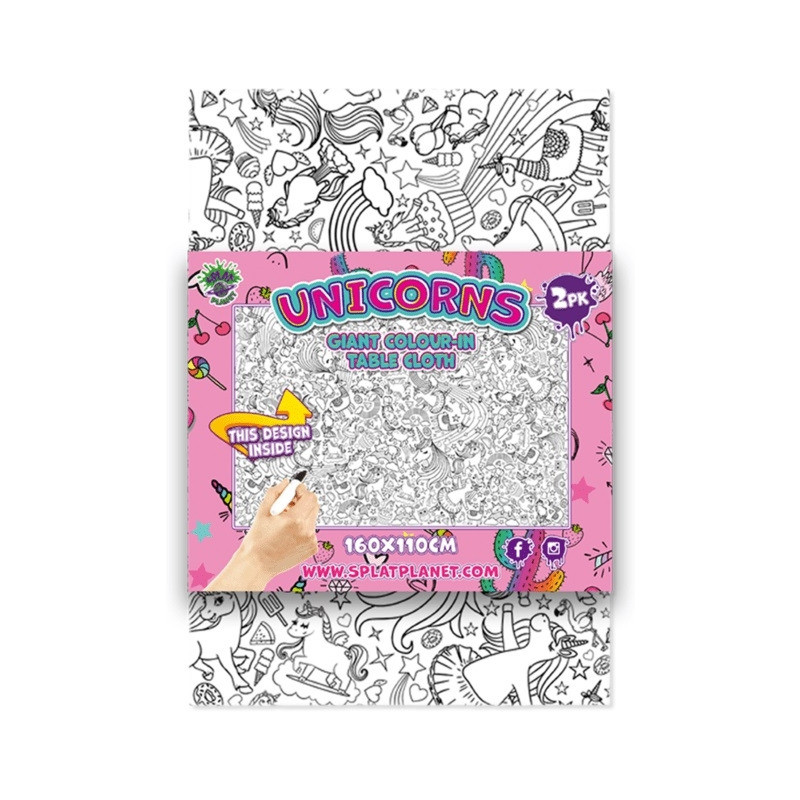 Obrus do kolorowania 160x110cm JEDNOROŻCE (2szt.) Panta Plast