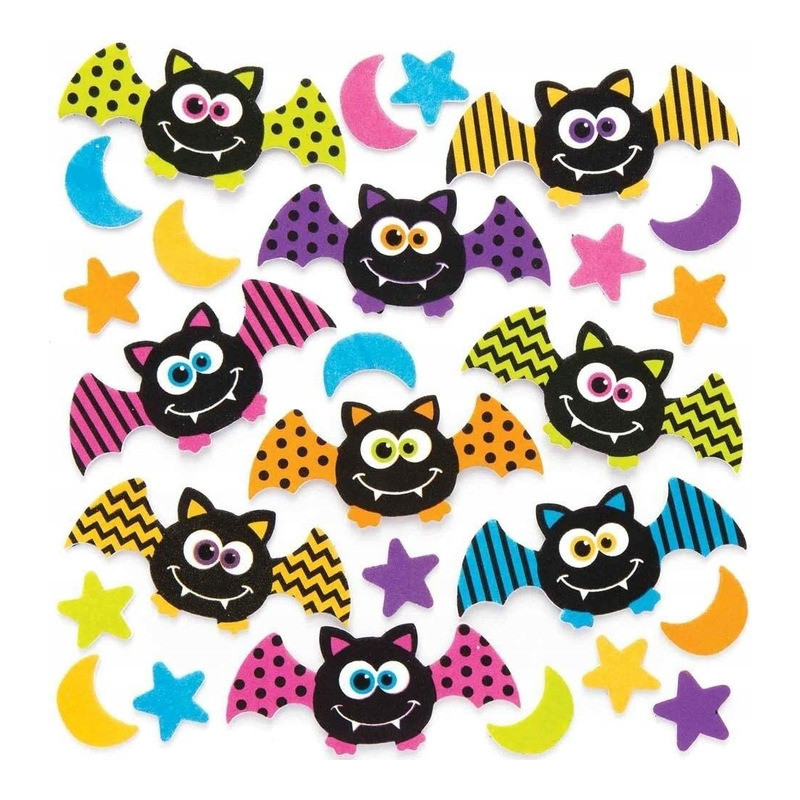 Naklejki piankowe HALLOWEEN kolorowe nietoperze PVH4 BREWIS