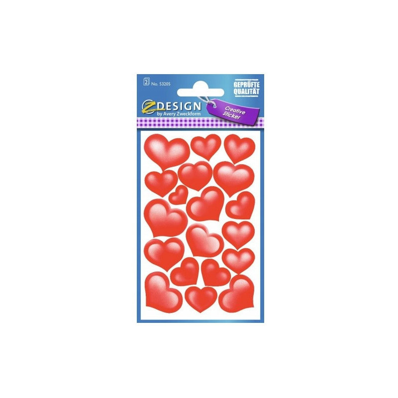 Naklejki kreatywne Z-DESIGN SERCA-papier błyszczący 53205 ZF AVERY ZWECKFORM