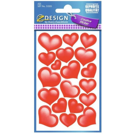Naklejki kreatywne Z-DESIGN SERCA-papier błyszczący 53205 ZF AVERY ZWECKFORM