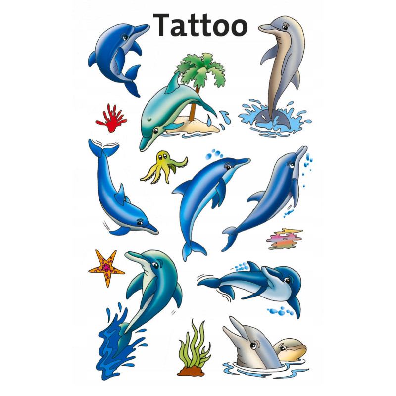 Naklejki tatuaże dla dzieci DELFINKI 56439 Z-DESIGN TATTOO AVERY ZWECKFORM