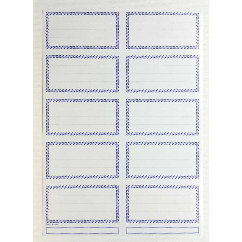 Naklejka na zeszyt duże białe DB (25szt) z obramówką POLSYR