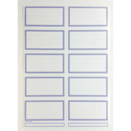 Naklejka na zeszyt duże białe DB (25szt) z obramówką POLSYR