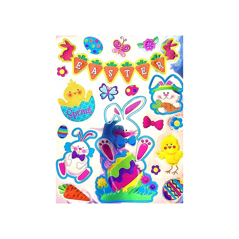 Naklejki foliowe metaliczne WIELKANOC 18szt. 470954 TITANUM