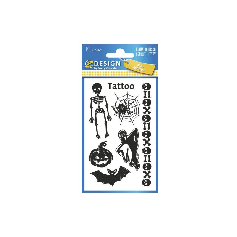 Naklejki tatuaże dla dzieci HALLOWEEN 56942 Z-DESIGN KIDS TATTOO AVERY ZWECKFORM