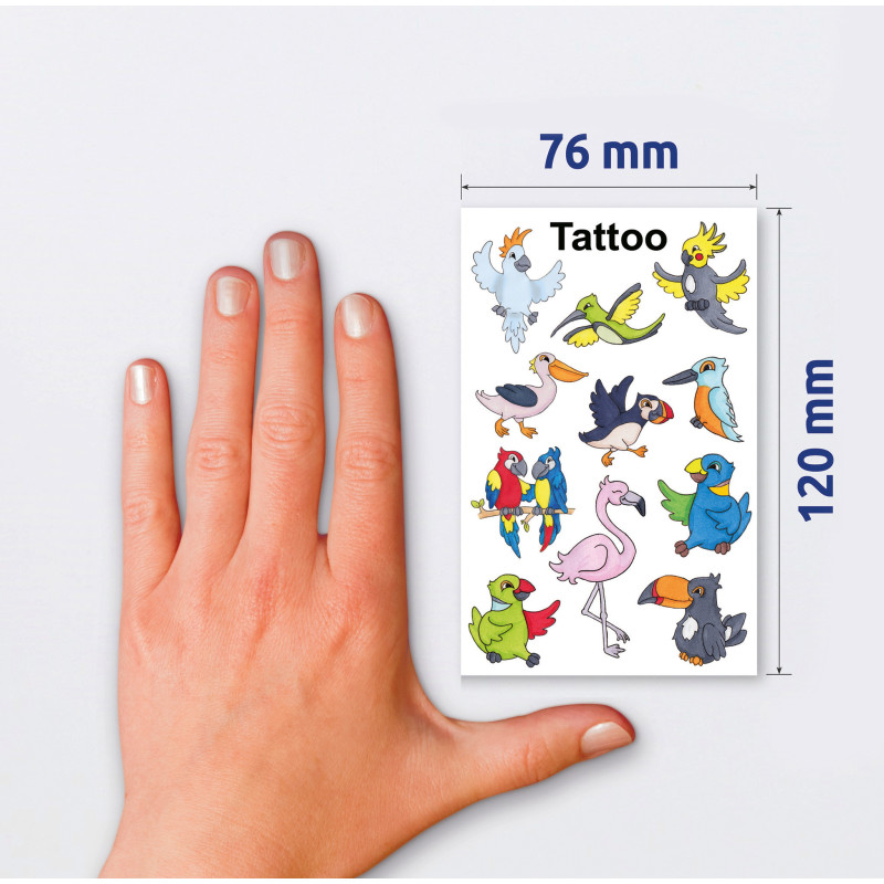 Naklejki tatuaże dla dzieci PTAKI 56762 Z-DESIGN KIDS TATTOO AVERY ZWECKFORM