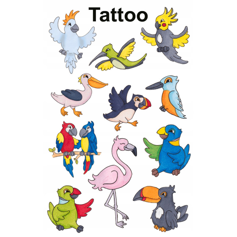 Naklejki tatuaże dla dzieci PTAKI 56762 Z-DESIGN KIDS TATTOO AVERY ZWECKFORM