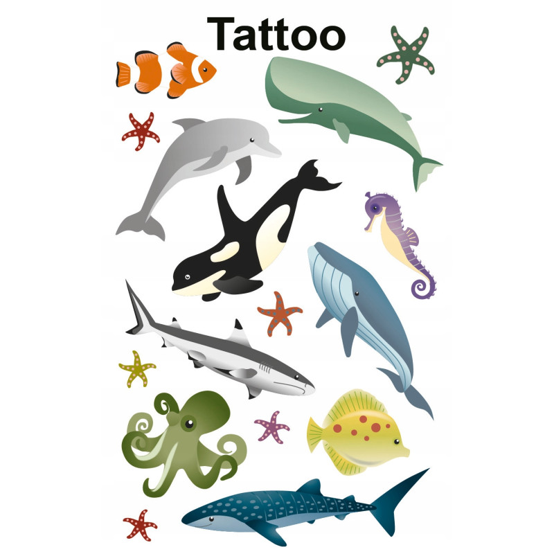 Naklejki tatuaże dla dzieci MORSKIE ZWIERZĘTA 56765 Z-DESIGN KIDS TATTOO AVERY ZWECKFORM