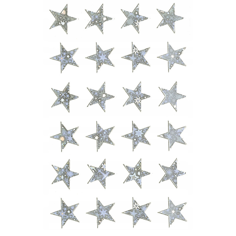 Naklejki Z-Design foliowe - srebrne gwiazdy 52256 AVERY ZWECKFORM
