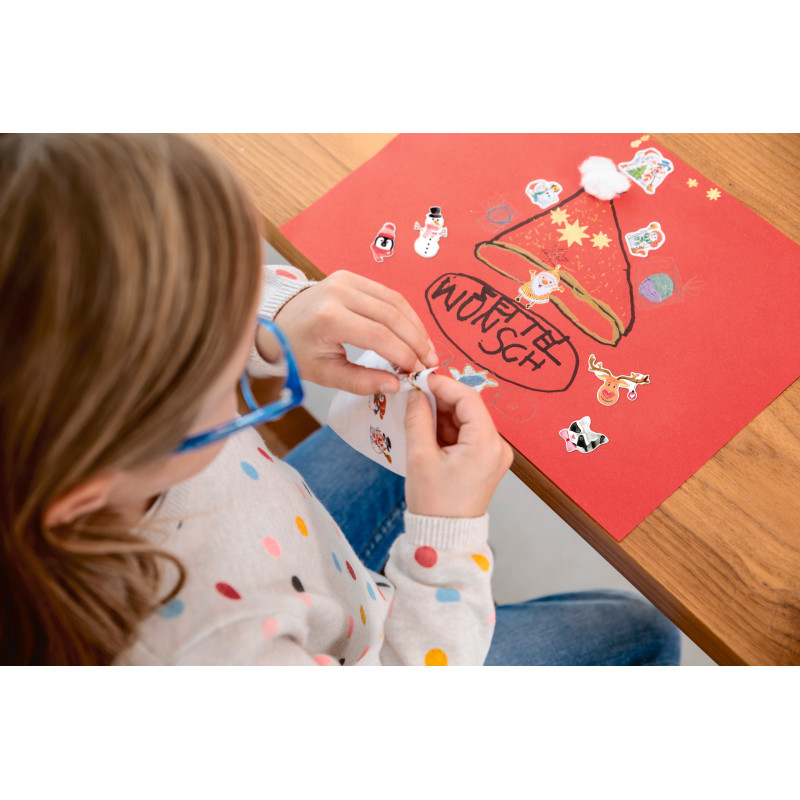 Papierowe naklejki o teksturze lnu - Świąteczne zwierzęta Z-Design 52293 AVERY ZWECKFORM