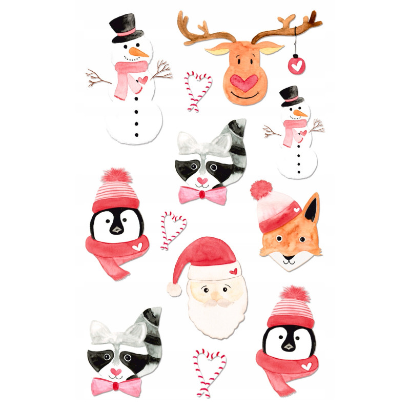Papierowe naklejki o teksturze lnu - Świąteczne zwierzęta Z-Design 52293 AVERY ZWECKFORM