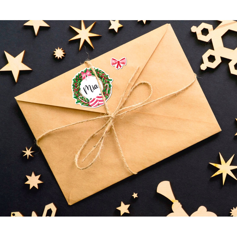 Papierowe naklejki o teksturze lnu - Świąteczne wianki Z-Design 52295 AVERY ZWECKFORM