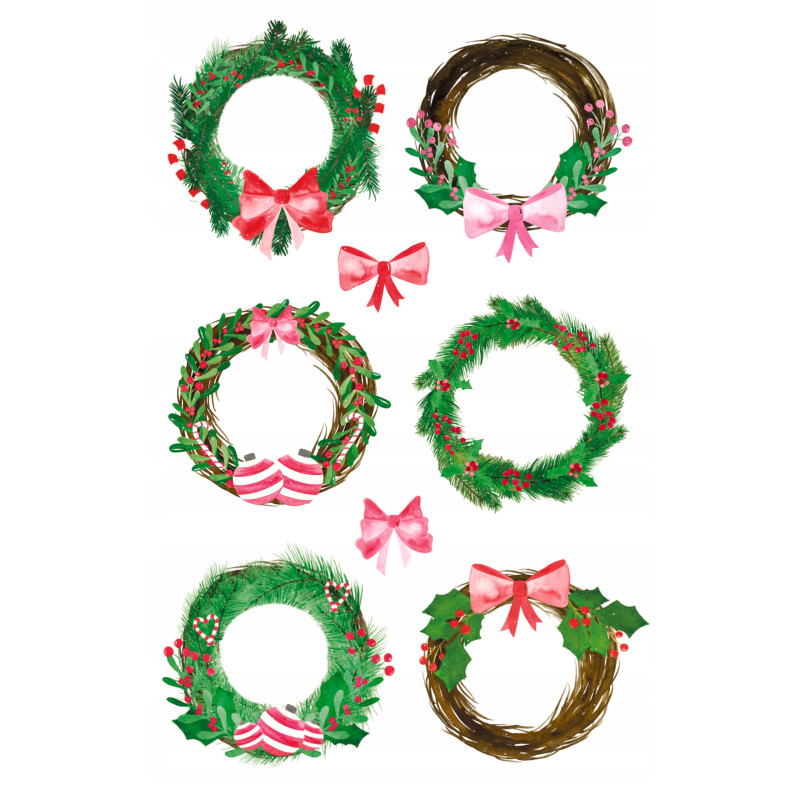 Papierowe naklejki o teksturze lnu - Świąteczne wianki Z-Design 52295 AVERY ZWECKFORM