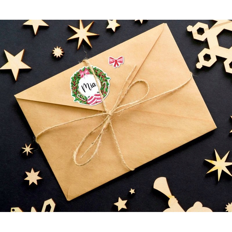 Papierowe naklejki o teksturze lnu - Świąteczne wianki Z-Design 52295 AVERY ZWECKFORM