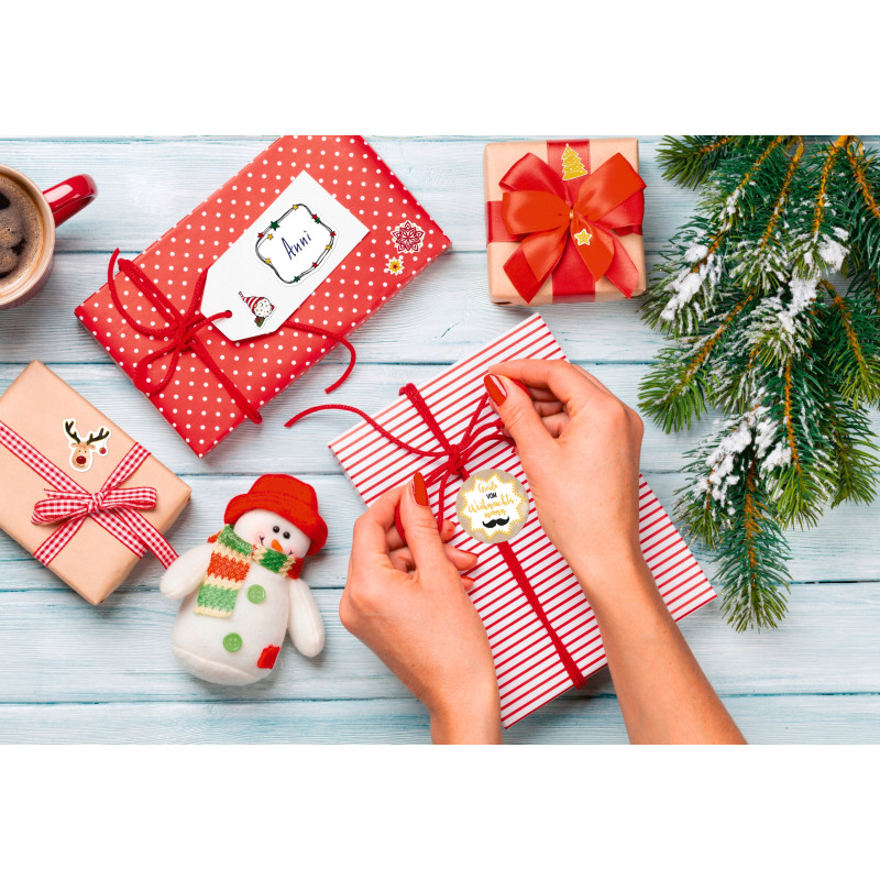 Naklejki foliowe z transparentnym tłem - złoto-czerwone gwiazdy Z-Design 54123 AVERY ZWECKFORM