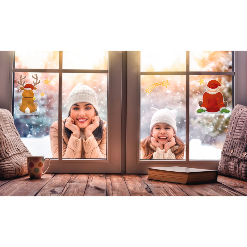 Naklejki foliowe Z-Design na okno - mikołaj i renifer 52299 AVERY ZWECKFORM