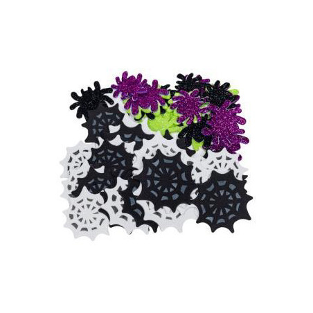 Naklejki z pianki HALLOWEEN pająki i pajęczyny (44 szt.) PVH2 BREWIS