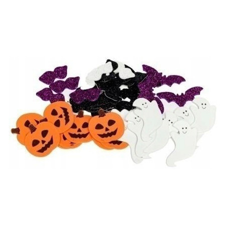 Naklejki z pianki HALLOWEEN dynie, duchy, koty,pajęczyny, nietoperze (40 szt.) PVH1 BREWIS