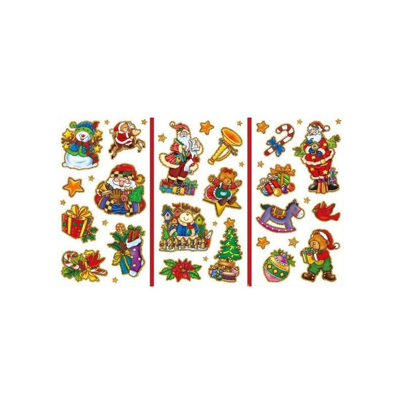 Naklejki na folii z brokatem Boże Narodzenie CLX9 BREWIS