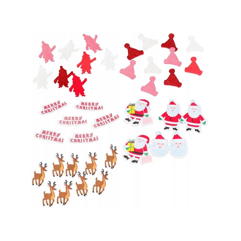 Naklejki z pianki MERRY CHRISTMAS 120szt. PVX26 BREWIS