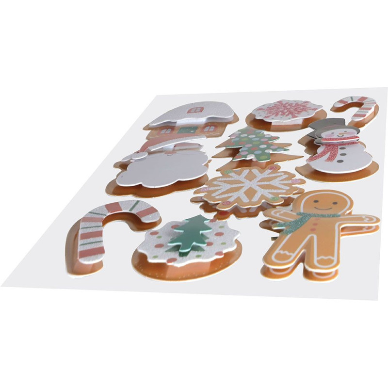 Naklejki papierowe 3D Boże Narodzenie 10szt. 10,5x16 cm486403 TITANUM