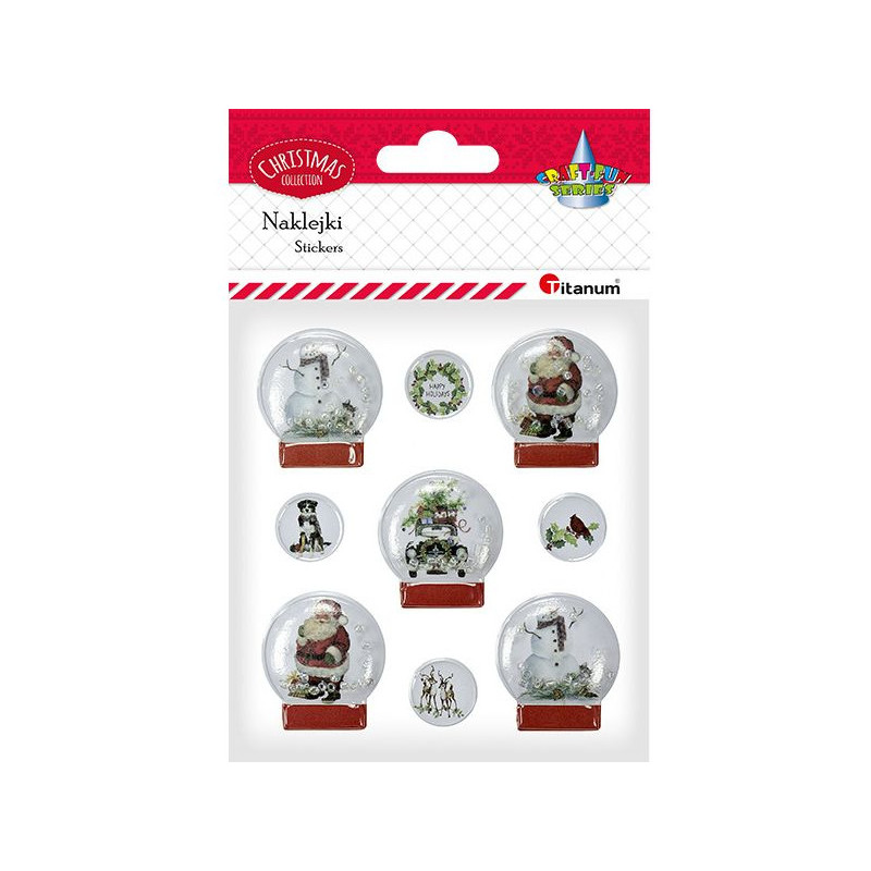 Naklejki 3D wypukłe kule śnieżne 9szt 412746 TITANUM