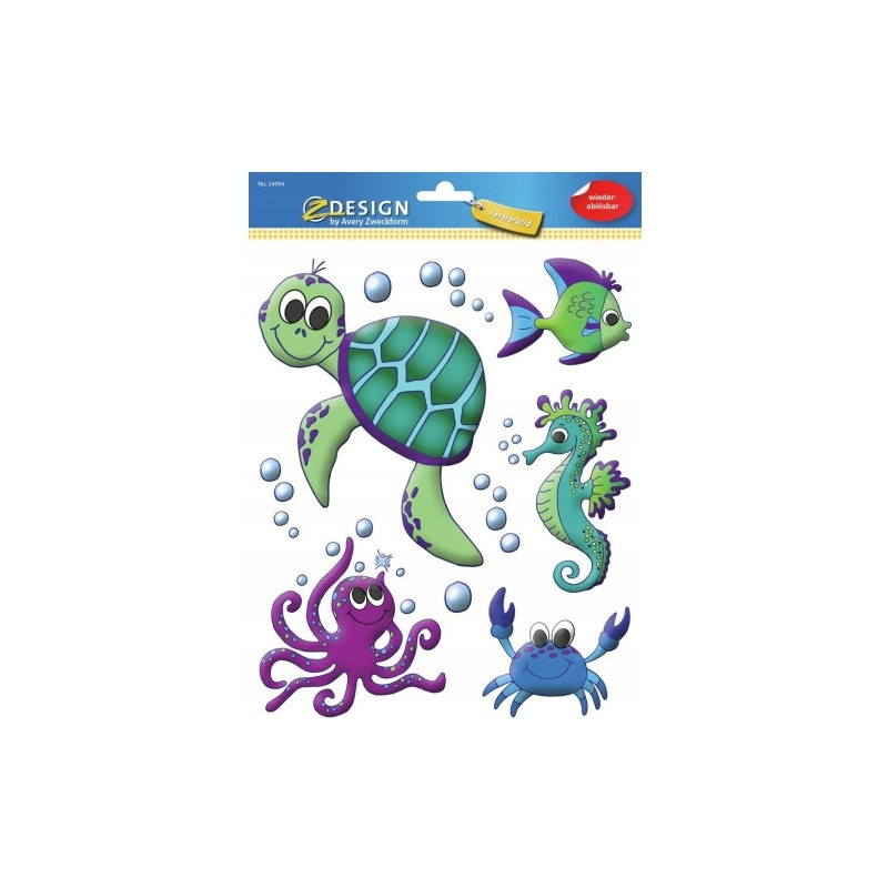 Naklejki foliowe Z-Design na okno MORSKIE ZWIERZĘTA 54994 AVERY ZWECKFORM