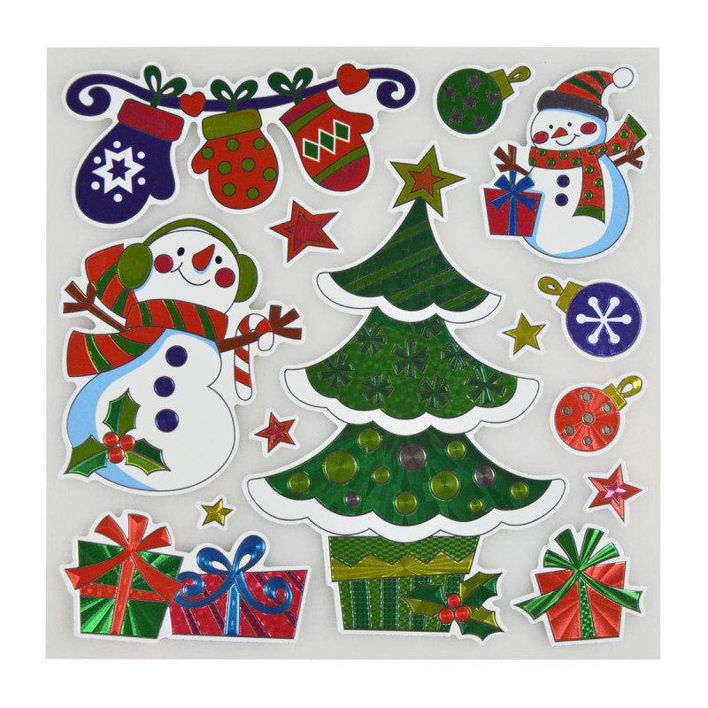 Naklejki holograficzne Boże Narodzenie mix wzorów 190x230 ARPEX