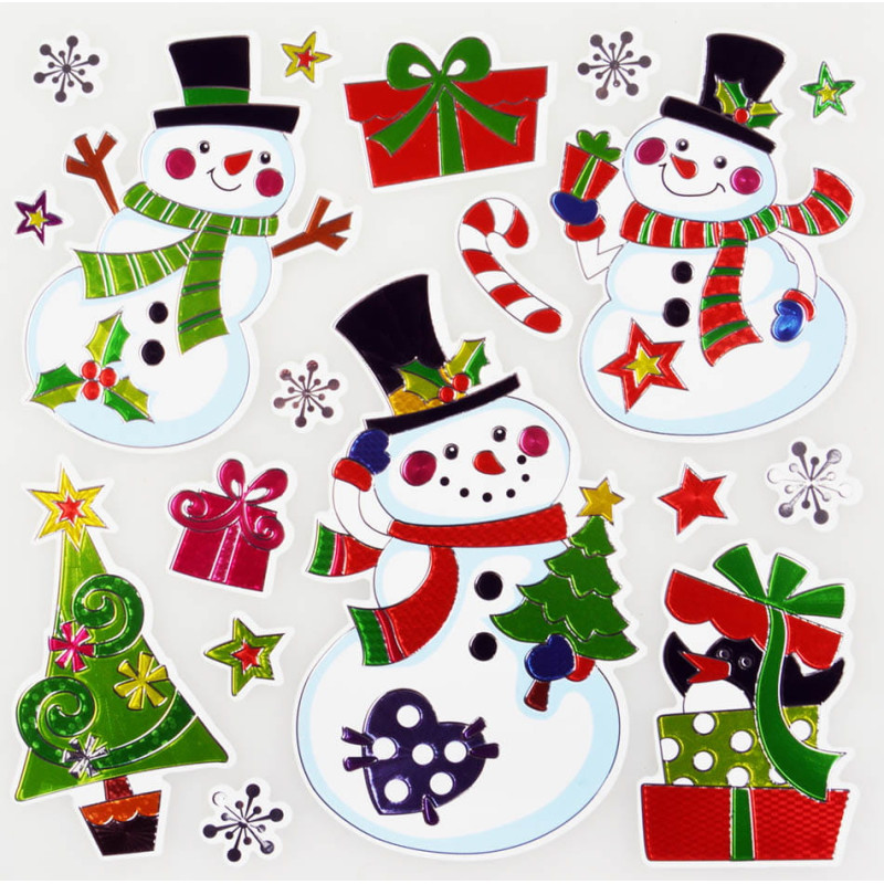 Naklejki holograficzne Boże Narodzenie mix wzorów 190x230 ARPEX