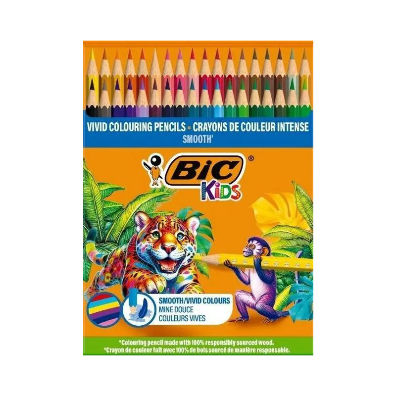 Kredki drewniane ECO SMOOTH 48 kolorów 303184 BIC