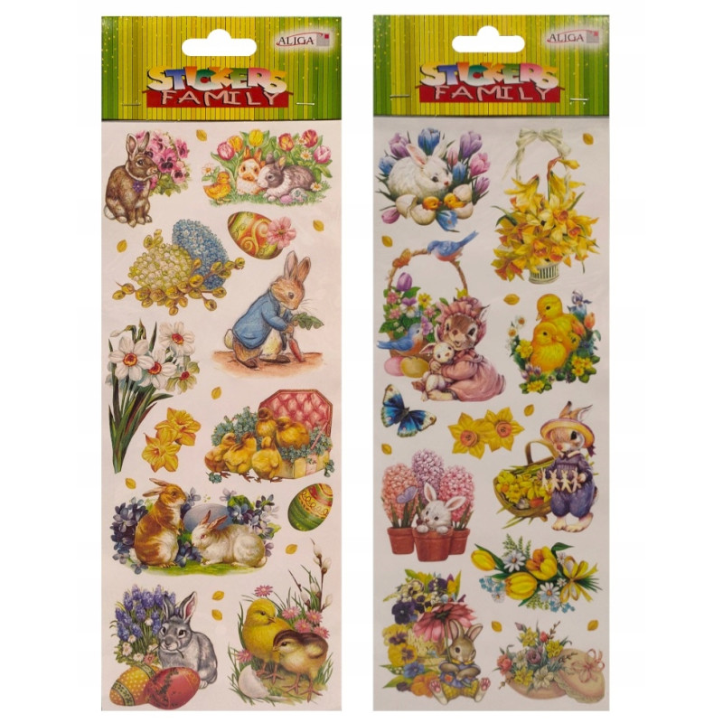 Naklejki WIELKANOC wytłaczane 12x30cm NKW-4207