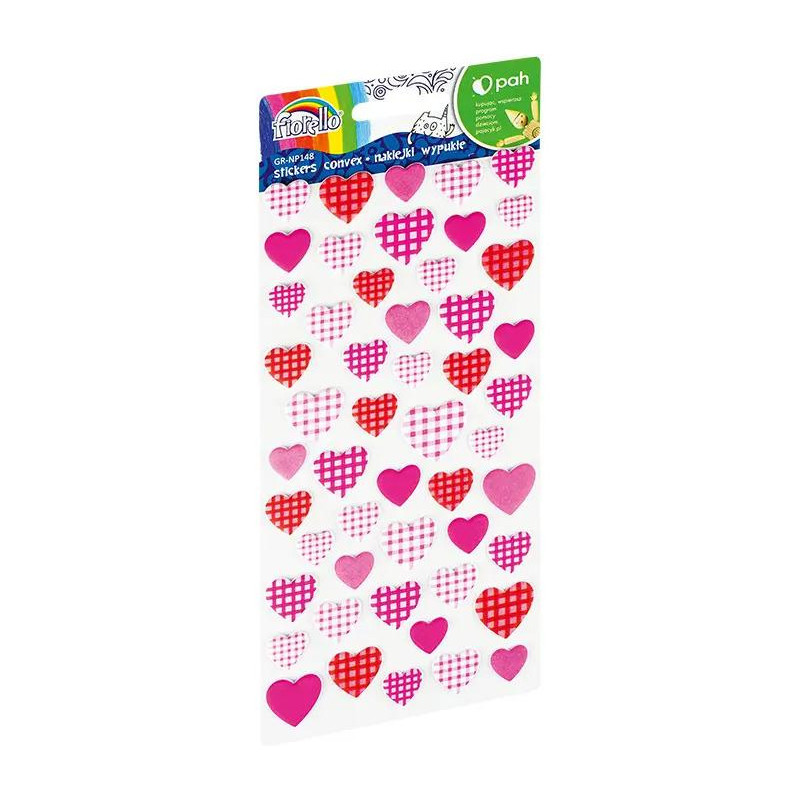 Naklejki wypukłe serca w kratkę GR-NP148 FIORELLO 170-2757