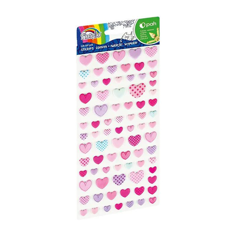 Naklejki wypukłe serca różowe mix GR-NP149 FIORELLO 170-2755