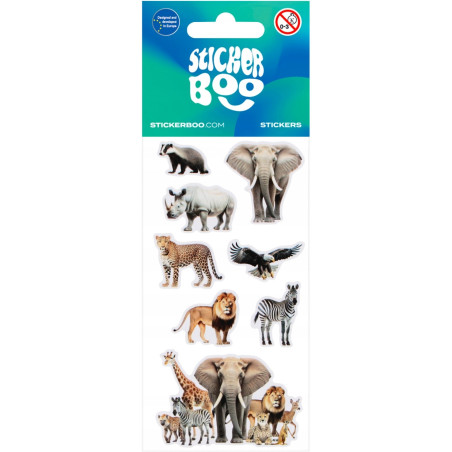 Naklejki 66x126mm DZIKIE ZWIERZĘTA 550332 STICKERBOO