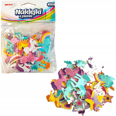 Naklejki z pianki jednorożce i tęcza 22szt. PVC66 BREWIS