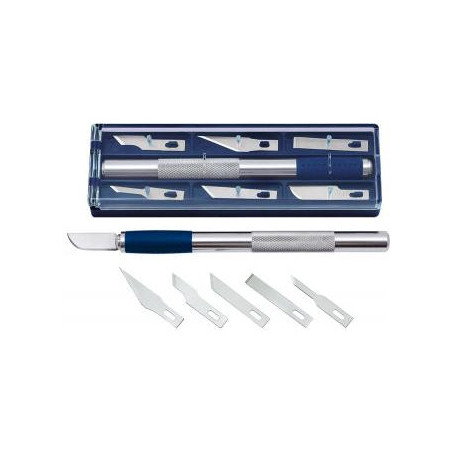 Skalpel z gumowym uchwytem+ostrza 90008