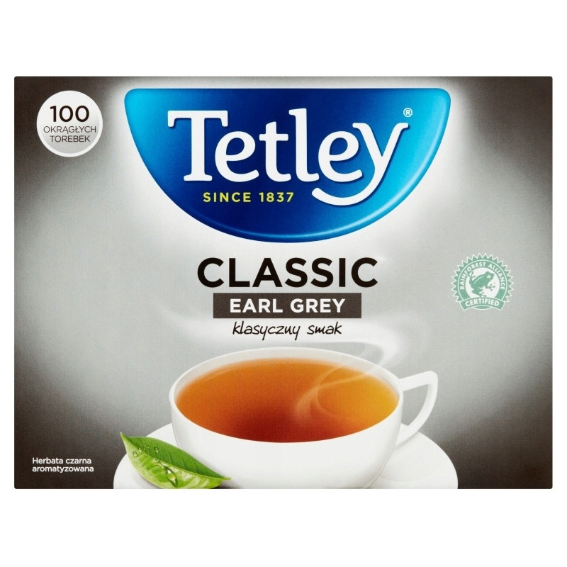 Herbata TETLEY EARL GREY (100 torebek bez zawieszki) czarna