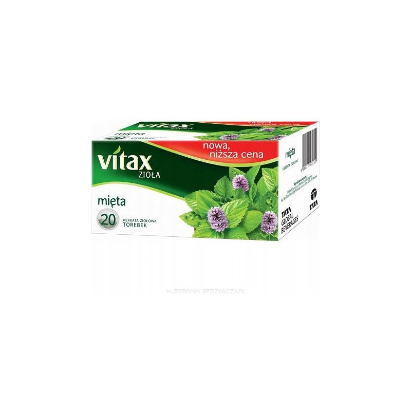 Herbata VITAX zioła (20 torebek x 1,5g) MIĘTA STRONG bez zawieszki