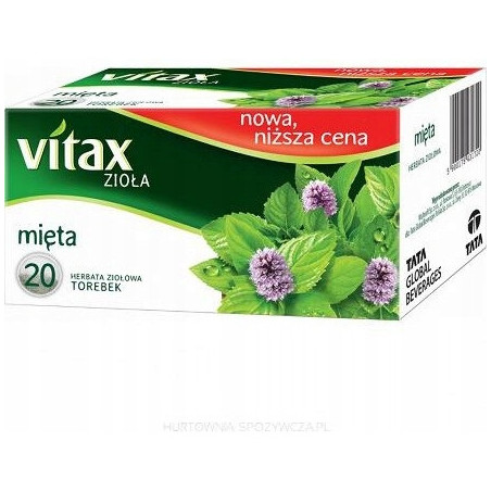 Herbata VITAX zioła (20 torebek x 1,5g) MIĘTA STRONG bez zawieszki